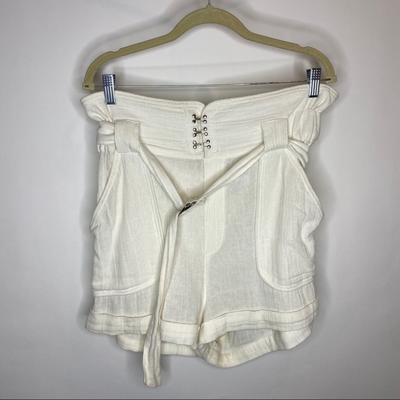 IRO Lux Cotton High Rise Belted Shorts 8 - Picture 6 of 15